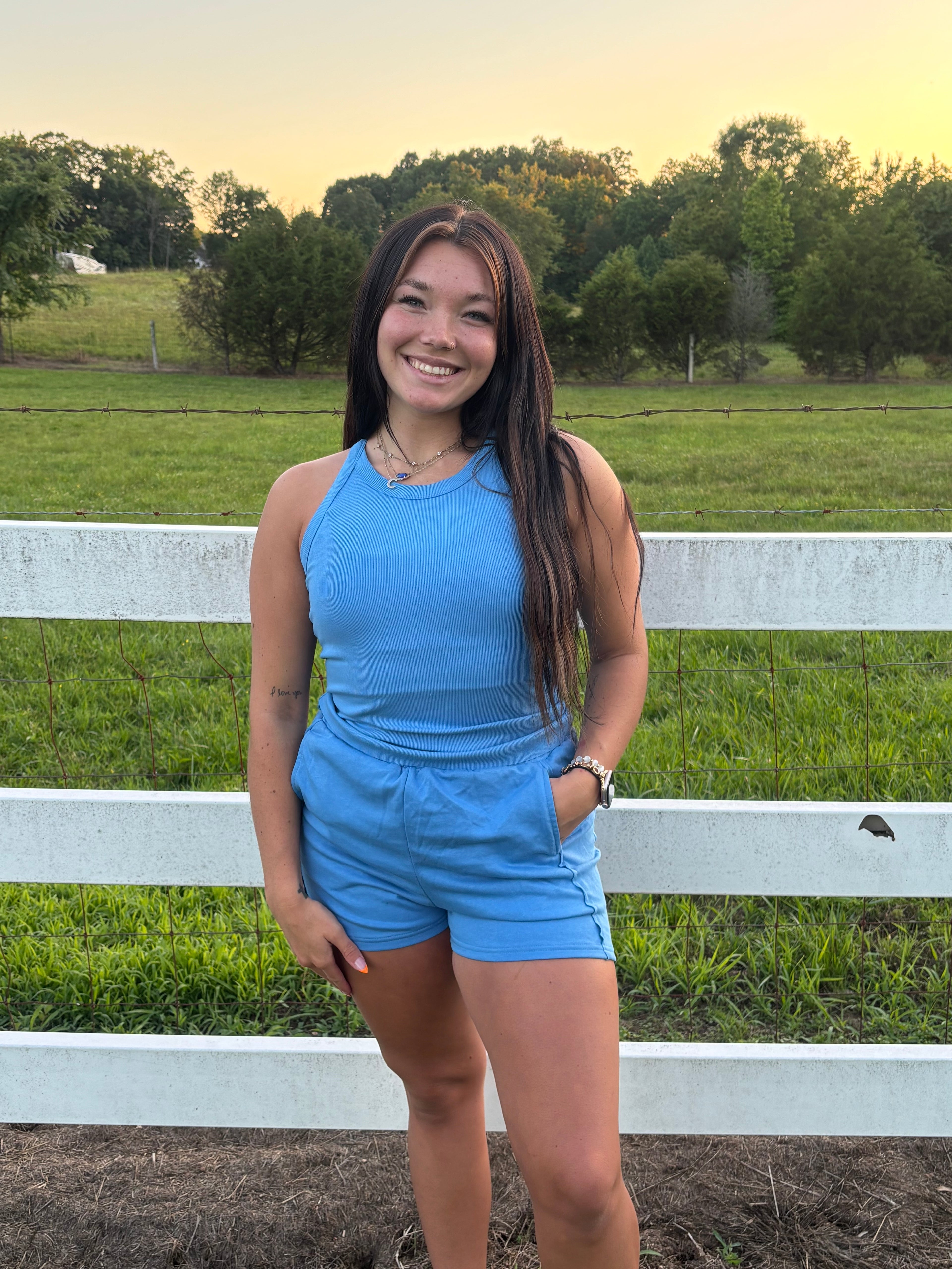 Spring time blues SHORTS set