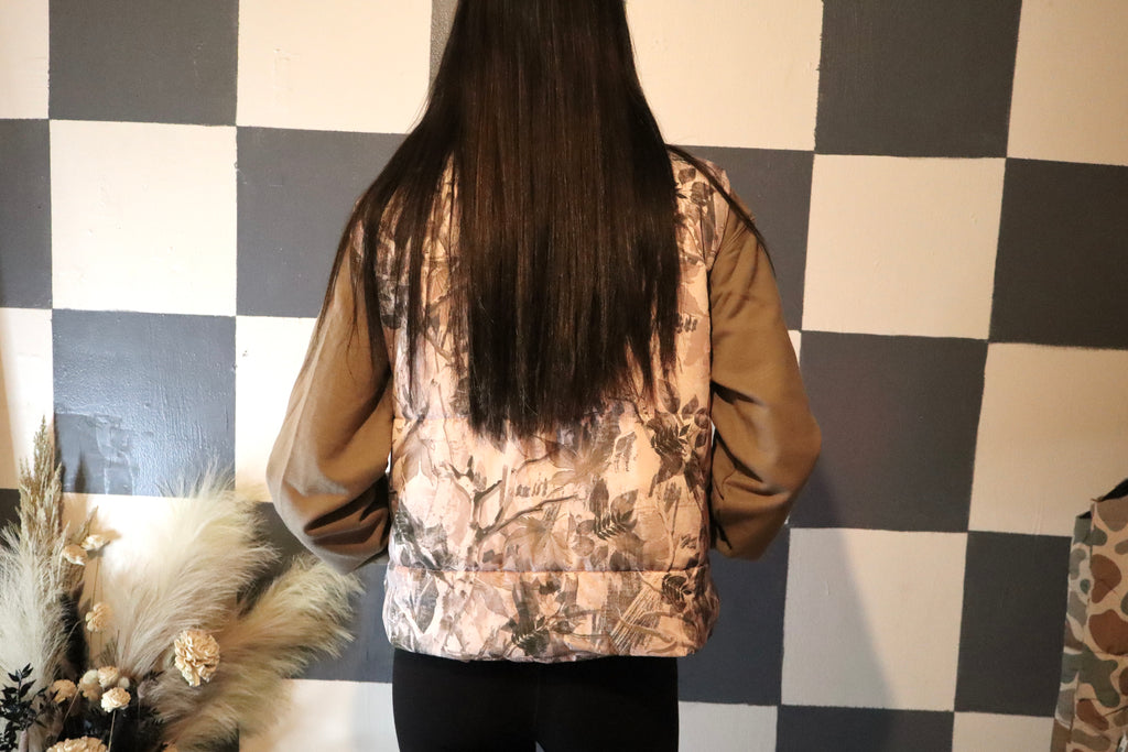 In the woods camo puffer vest