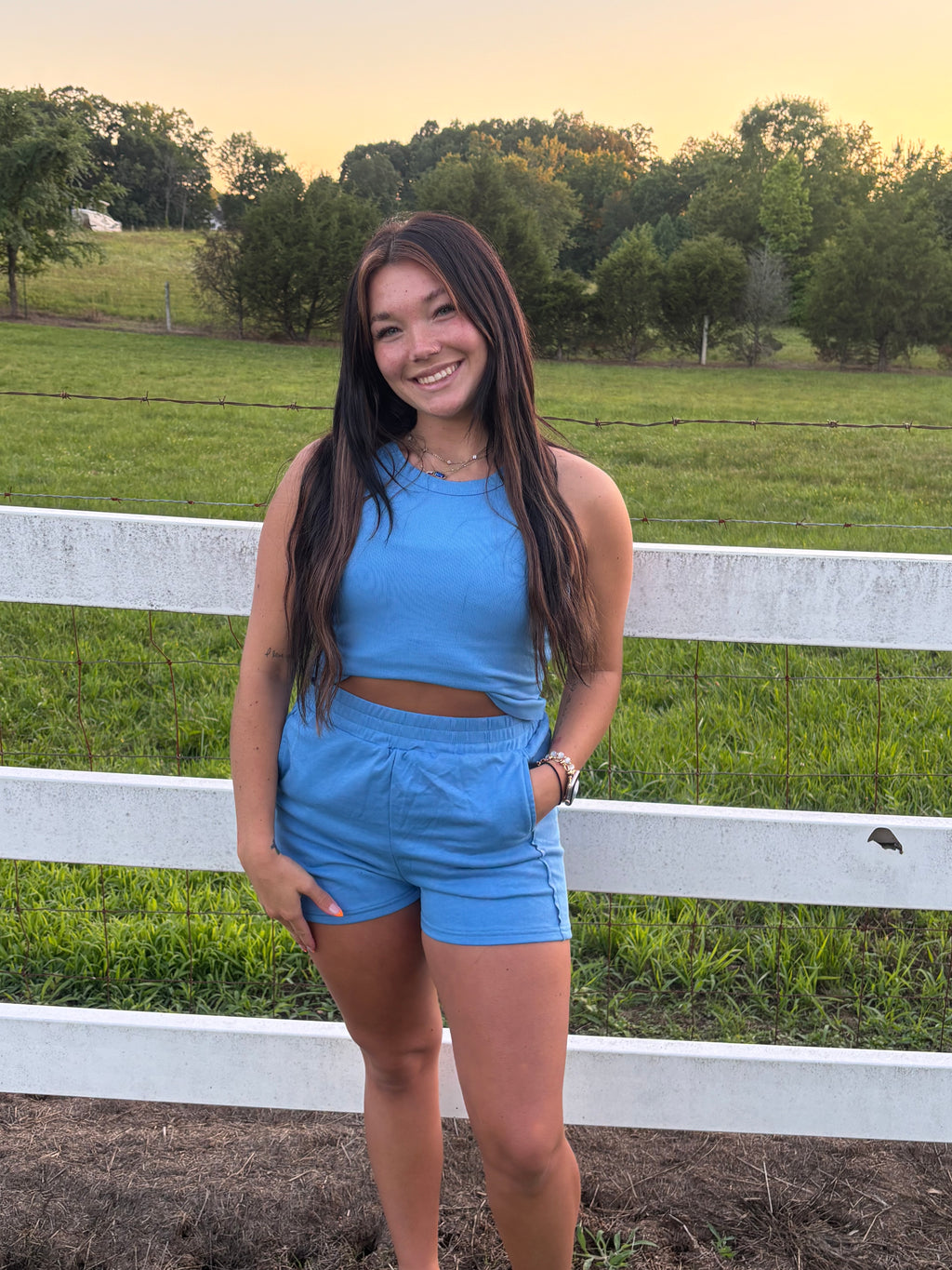Spring time blues SHORTS set