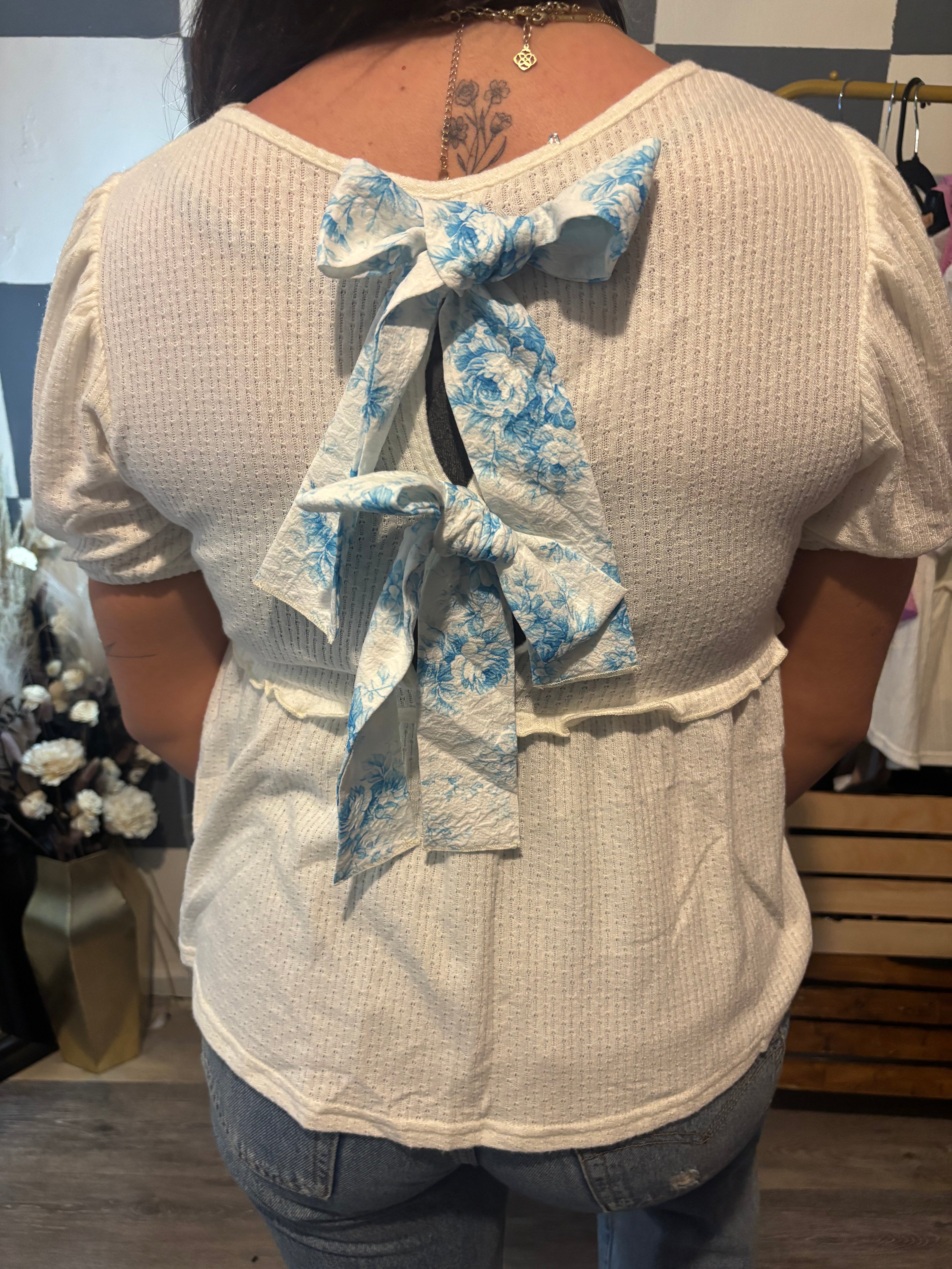 Southern Belle Bow Tie-Back Top