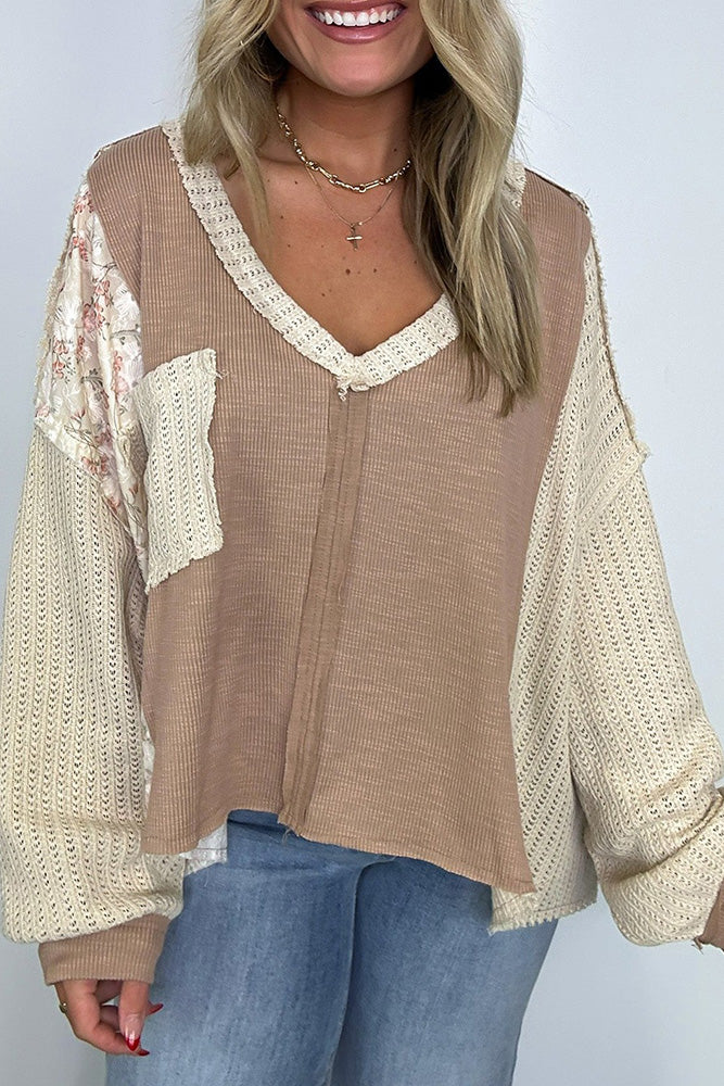 Stay Floral Top - Khaki