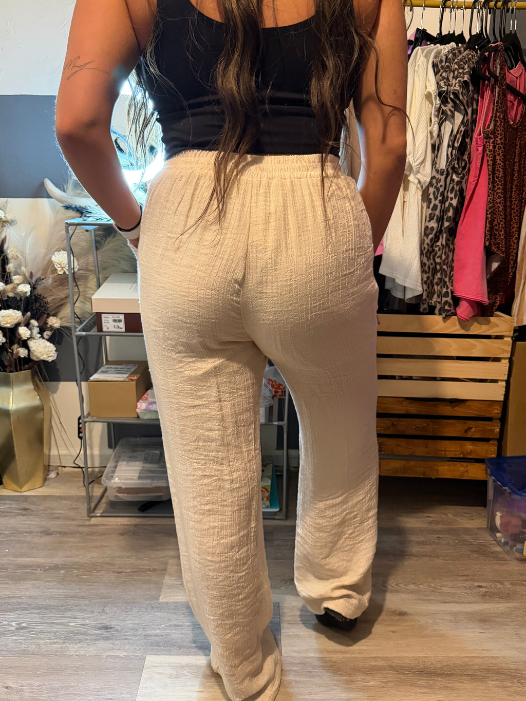 Beach babe white pants